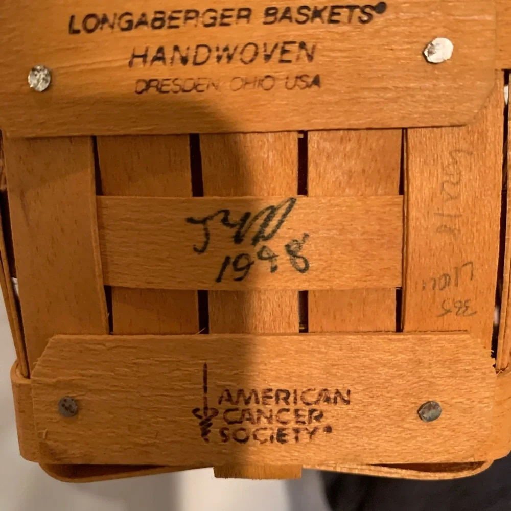 Longaberger 1998 Horizon Of Hope Cancer Basket. 4th In The Series.